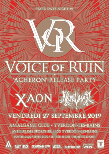 Poster von der Veranstaltung Voice Of Ruin (release party), Xaon & Norvhar @ L’Amalgame, Yverdon-les-Bains